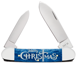 Christmas Navy Blue Bone Canoe w/Tin