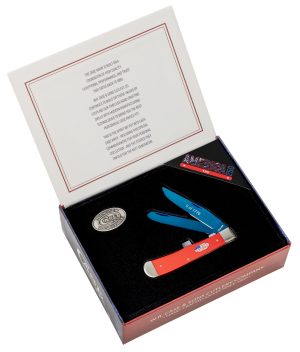 Red Synthetic Blue PVD Coated Trapper w/Cigar Box (1 of 1776)